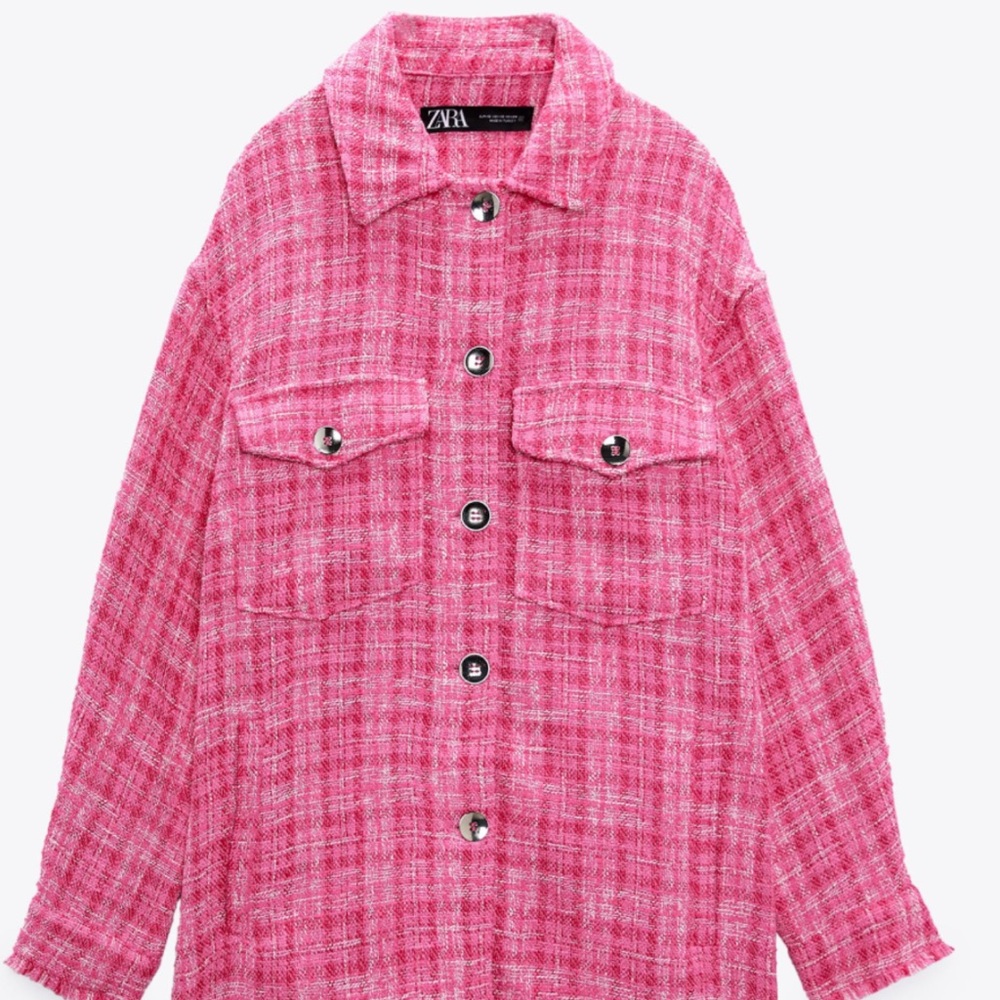 Pink Tweed Zara Shacket